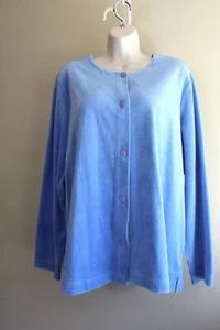 Tog Shop Sudadera Mujer 1X Plus Azul Algodón Tejido Terciopelo Cárdigan Manga L - Imagen 1 de 5