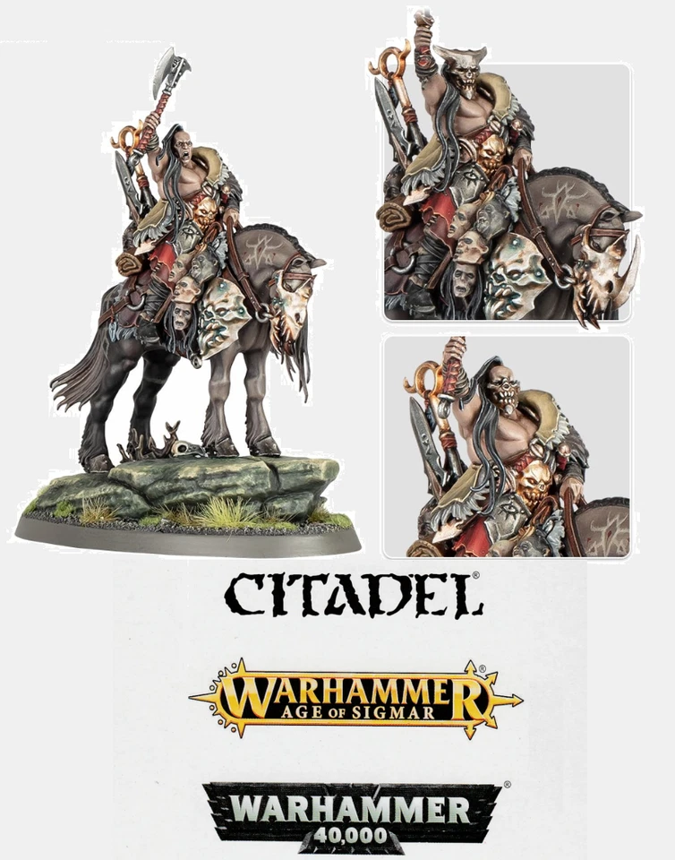 Warhammer Darkoath Chieftain on Warsteed Slaves to Darkness AoS No BOX - Image 1 of 1