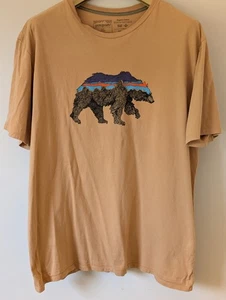 Patagonia Men's T-Shirt,  XL, Pale Brown, Bear - Picture 1 of 9