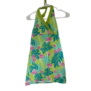 Vestido Halter Vintage Lilly Pulitzer Niña Hibisco Palma Hawaiano Talla 12  - Imagen 1 de 8