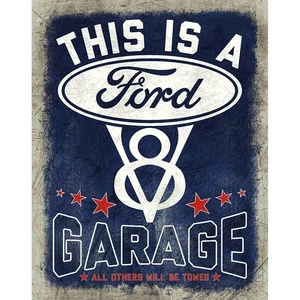 This is a Ford V8 Garage Metal Sign Reproduction 32cm x 41cm - Picture 1 of 1