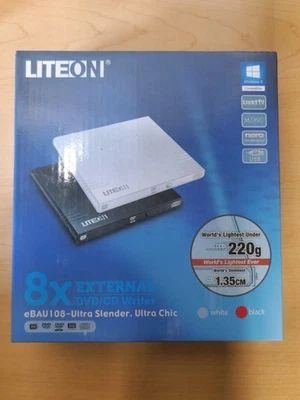 LITE-ON eBAU108 8x External DVD/CD Writer Drive USB Brand New  - Image 1 of 2