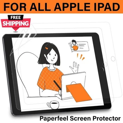 4x/2X Film Paper Cover Screen Protector For iPad 10th 9th 8th 7th 6th Gen Air 5 - Image 1 of 4