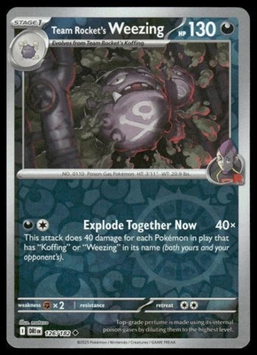 Pokemon SV10: Destined Rivals #126/182 Team Rocket's Weezing HOLO - Image 1 of 2
