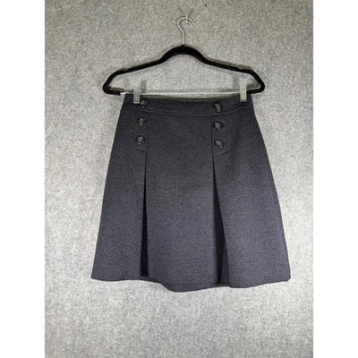 Falda Ann Taylor Mujer 2 Azul Plisada Carrera Oficina Negocios Profesional Foto 1 de 4