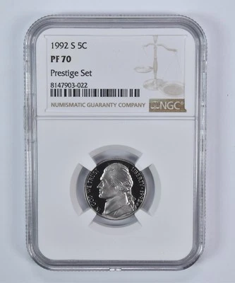 1992-S Jefferson Nickel Prestige Set PF70 NGC Brown Label - Image 1 of 4