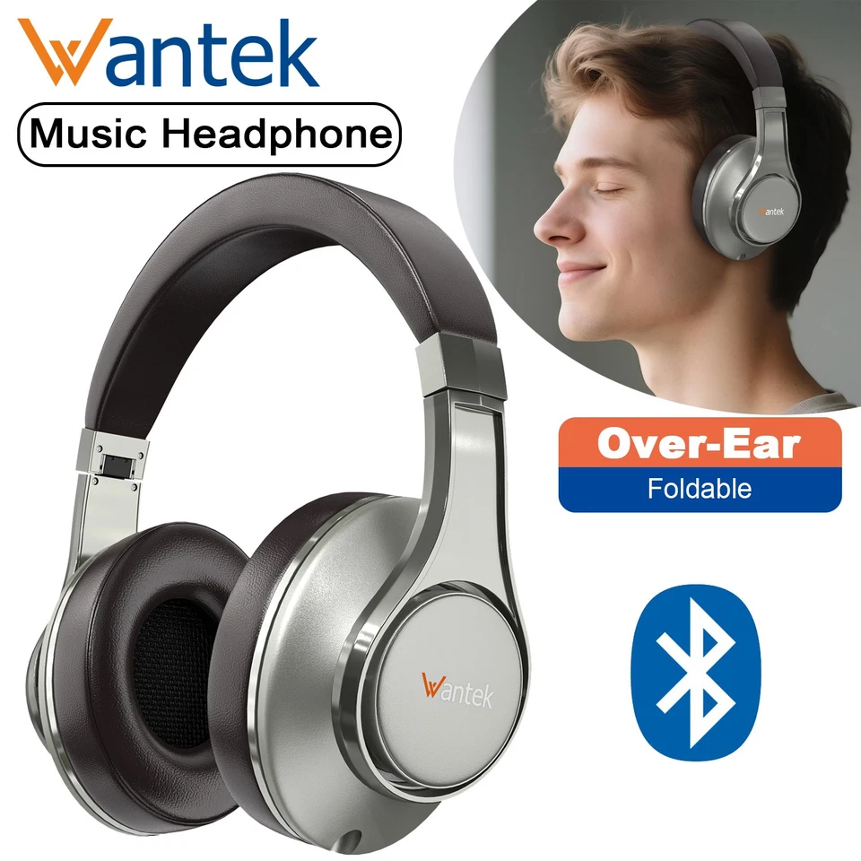 Kabelloses Over-Ear Kopfhörer mit 3.5mm Klinke Faltbar Hi-Fi Bluetooth Headset - Bild 1 von 4