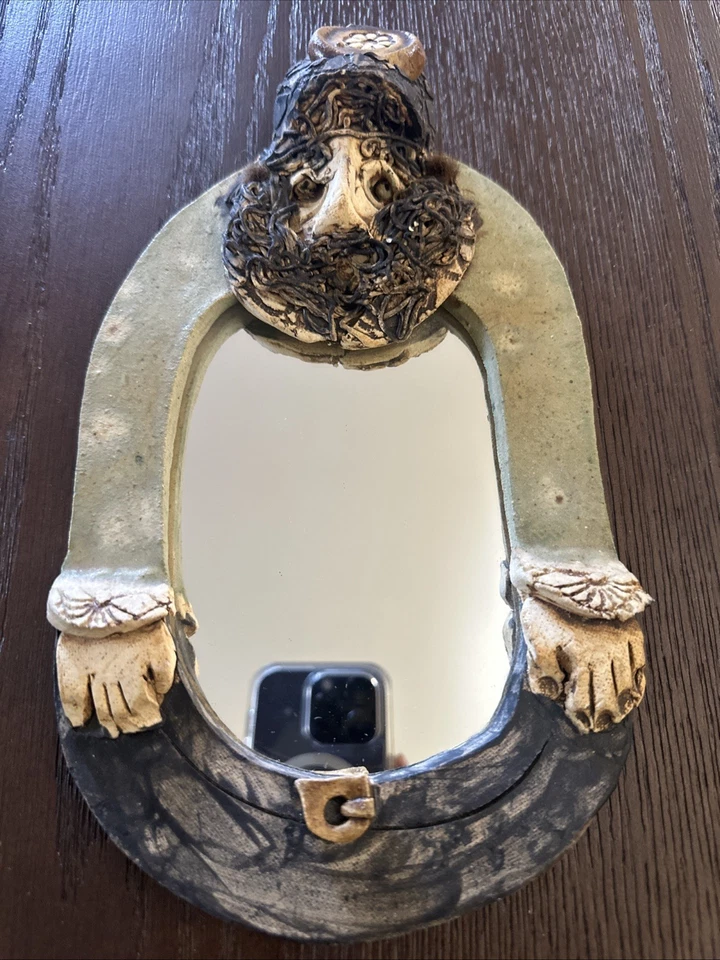 Espejo decoración pared patrimonio caprichoso cerámica arte popular hombre Foto 1 de 4