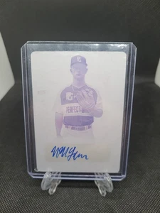 2019 Leaf Perfect Game AAC Nolan McLean Magenta 1/1 Printing Plate Auto Card - Picture 1 of 2
