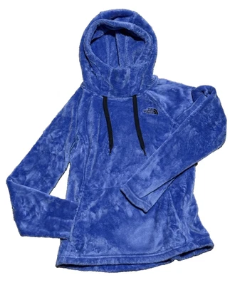 Sudadera con capucha polar Sherpa pequeña para mujer The North Face suéter azul logotipo piel sintética Foto 1 de 4