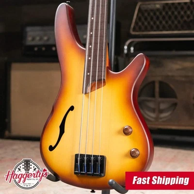 Bajo eléctrico sin trastes Ibanez Bass Workshop SRH500F - Natural marrón ráfaga plana Foto 1 de 4