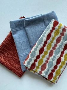 4 Mixed Fabric Remnants 16"x16" - Picture 1 of 3