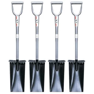 Steel D Handle Spade Shovel 13" Straight Blade Foot Pads 4 Pack - Picture 1 of 2