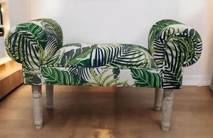Palm Leaf Window Seat Bed End Sofa Chair Chaise Lounge Bench Pouffe Bedroom - Picture 1 of 6