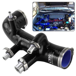 Silicone Turbo Intake Induction Hose+Clamps For Subaru GC8 EJ20 WRX STI EJ20 BK - Picture 1 of 9