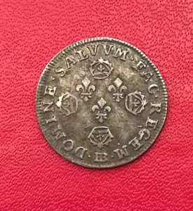 Belle monnaie de Louis XIV, 11 Sols aux 4 couronnes de Strasbourg 1704 BB - Picture 1 of 2