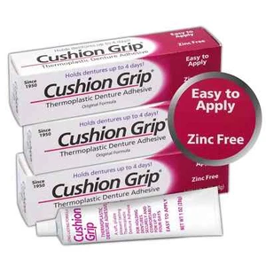 Cushion Grip Thermoplastic Denture Adhesive, 1 oz ( Pack of 3) Make Your Denture - Picture 1 of 9