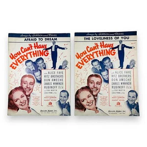 Afraid to Dream Loveliness of You Can't Have Everything Sheet Music (Lot of 2) - Picture 1 of 9