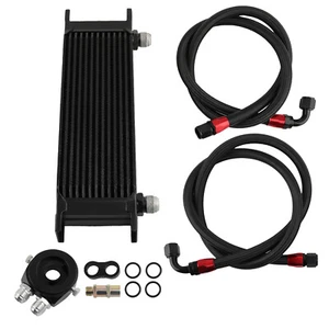 Universal Oil Cooler 13 Row AN10 Oil Cooler Kit w/ Filter Adapter & Hoses black - Picture 1 of 11