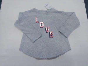 Crazy 8 Girls Gray LS Shirt LOVE 2T - Picture 1 of 5