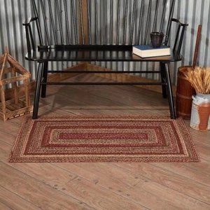 Cider Mill Area Rug Rectangle 3' x 5'. INCLUDES Rug Pad. VHC Brands. Burgundy - Picture 1 of 6
