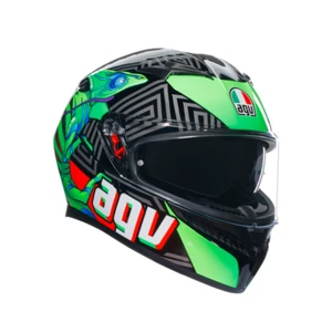 Casco integrale moto Agv K3 KAMALEON BLACK RED GREEN taglia M helmet casque - Picture 1 of 6