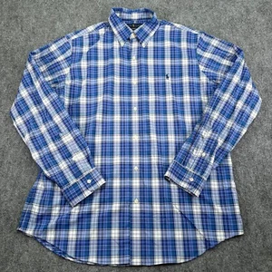 Ralph Lauren Shirt Men's Extra Large Blue Plaid Classic Fit Performance Stretch - Picture 1 of 12