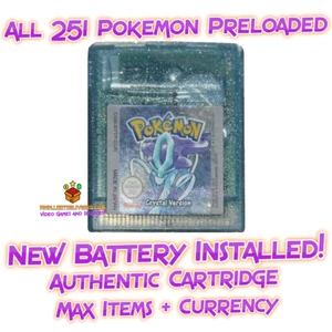 Pokemon Crystal Authentic Gameboy Color with all 251 | New Battery - Picture 1 of 10