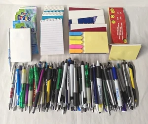 100ct Mixed Lot: Misprint Pens & Paper: 80 Pens/20 Memo/Post-it/Sticky/Notepads - Picture 1 of 6