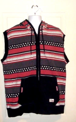 Parish Nation Rojo Blanco y Azul Para Hombre 3XL Sudadera con Capucha Sin Mangas con Bolsa Canguro Foto 1 de 4