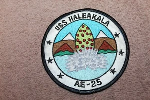 Original Vietnam War Era U.S. Navy "U.S.S. Haleakala AE-25" Jacket/Uniform Patch - Picture 1 of 2