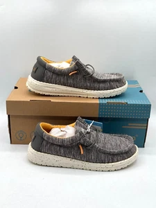 Hey Dude Wally Youth Stretch Taupe 130131555 - US Youth 2 Women 3 EU 34 - Picture 1 of 5