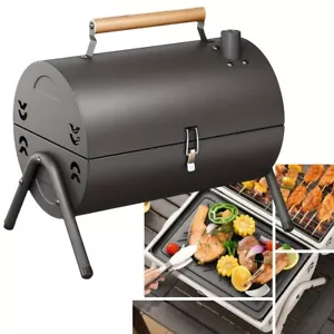 Large DoubleSided Charcoal BBQ Grill Portable for Outdoor Camping Backyard Black - Picture 1 of 6