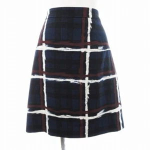 MARC by MARC JACOBS Flared Skirt Mini Skirt All-over Check 12 L Navy - Picture 1 of 7