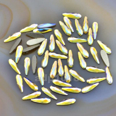 Estrás de cristal checo de alta calidad de 3x10 mm decoración de arte en uñas con respaldo plano Foto 1 de 4