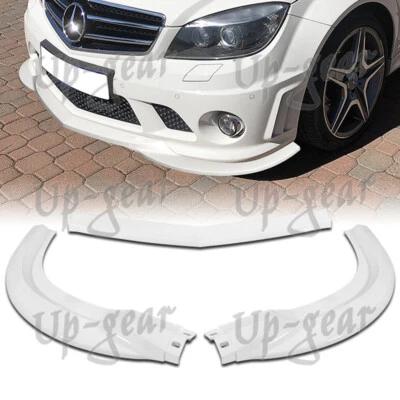 Parachoques delantero pintado blanco labio 3 piezas Mercedes-Benz W204 C63 AMG para 08-11 Foto 1 de 4