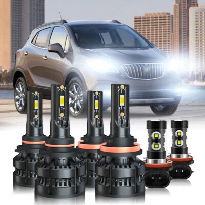 For Buick Encore 2013-2019 Combo 6pcs LED Front Headlight + Fog Light Bulbs KIt - Image 1 of 4