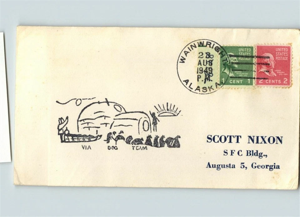 Wainwright, ALASKA, 1949 Dog Team and Igloo pictured, unknown - Image 1 of 1