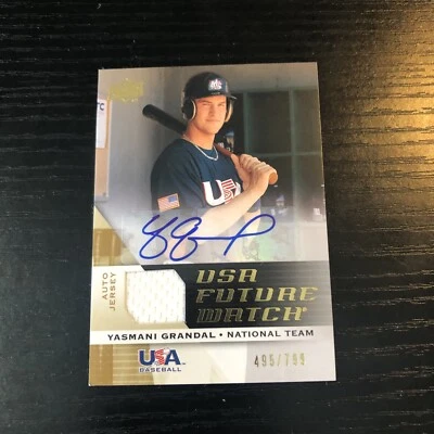 2009 Upper Deck Sig Stars USA  Future Watch Jersey Autos #18 Yasmani Grandal/799 - Image 1 of 2