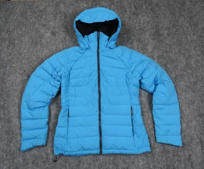 AK Burton Jacket Womens L Blue Duck Down GoreTex Puffer Coat Windstopper Ski * - Image 1 of 4