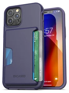 iPhone 12 Pro Max Wallet Case Cover w/ Card Holder Slot (3 Credit Cards) Purple - Picture 1 of 7