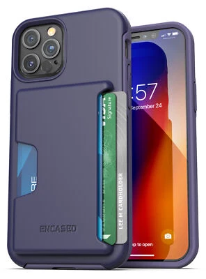 iPhone 12 Pro Max Wallet Case Cover w/ Card Holder Slot (3 Credit Cards) Purple - Image 1 of 4