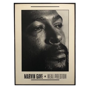MARVIN GAYE PRINT - RARE 🔥 Framed Photo Neal Preston Authentic Poster 1980 VTG - Picture 1 of 16