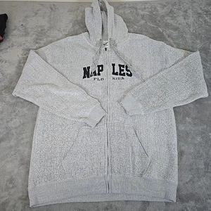 Felpa Pacific & Co uomo 2XL grigio chiaro ricamata Napoli Florida con cappuccio - Foto 1 di 6
