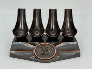 Vintage Monogrammed 4 Pipes Stand Copper Metal - Picture 1 of 10