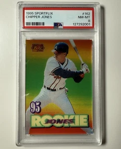 1995 Sportflix Chipper Jones ROOKIE RC Atlanta Braves #162 PSA 8 NM-MT Vintage - Picture 1 of 3