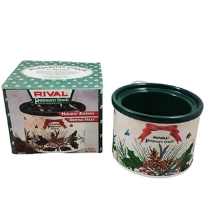 Vintage Rival Potpourri Crock Holiday Edition 3206 PC Stechpalme Beeren Tannenzapfen  - Bild 1 von 12