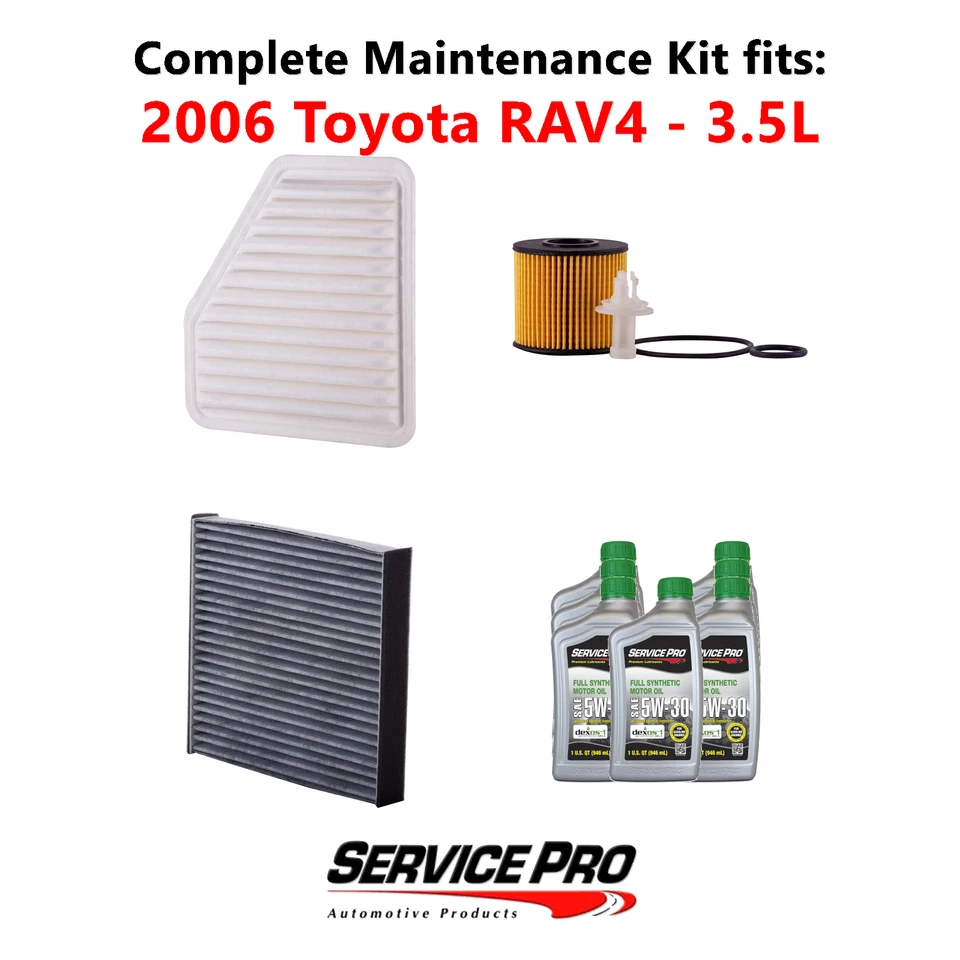 2006 Toyota RAV4 3.5L Complete Air, Oil & Cabin Filter Kit (5W-30) - Image 1 of 4