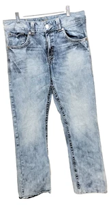 Wrangler Rock 47 Jeans Mens 33x34 Blue Dark Wash Slim Boot Western - Picture 1 of 5