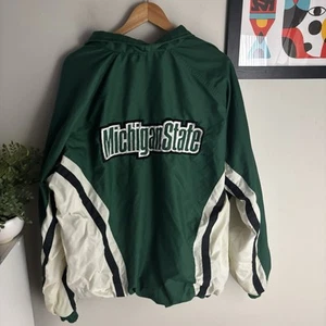 VTG 90s Reebok Michigan State Spartans Embroidered Bomber Logo Jacket Size XL - Picture 1 of 5